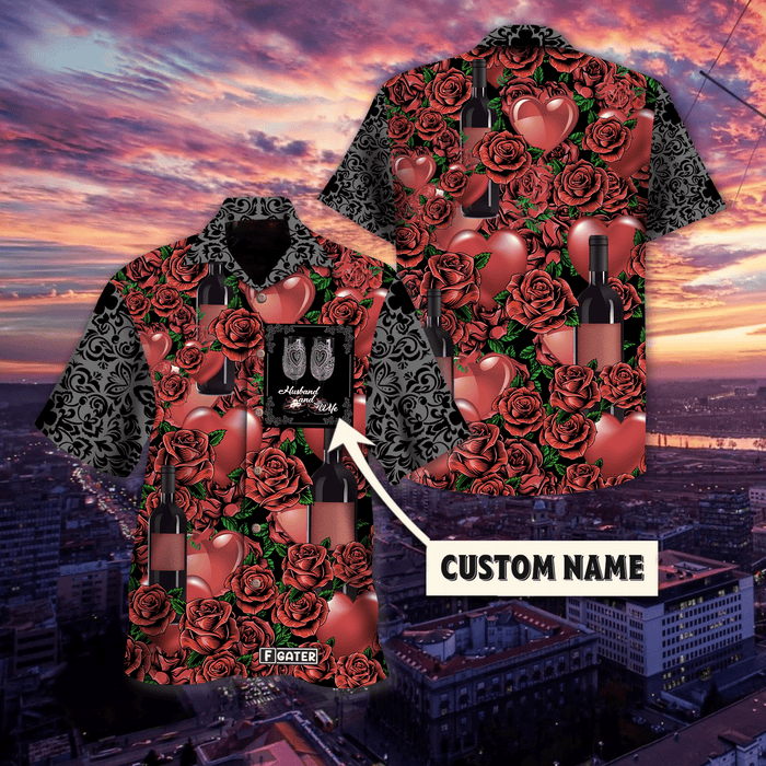 Wine Shirt - Color Of Love Red Flower Sticker Custom Hawaiian Shirt - RE