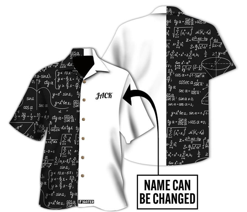 Math Shirt - Mathematics B&W Custom Hawaiian Shirt RE