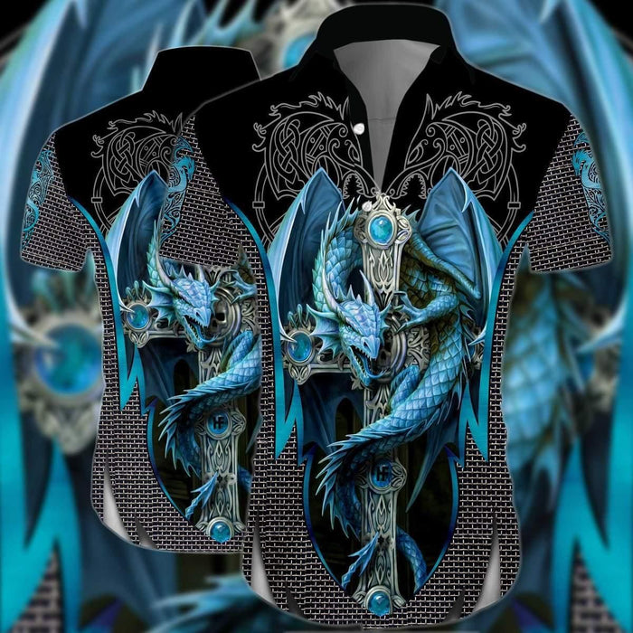 Dragon Shirt - Ice Gothic Dragon Unisex Hawaiian Shirt