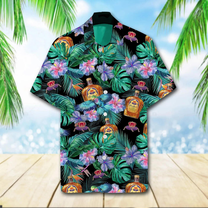 Wine Shirt - Perfect Wine Bottle In Summer Tropical Hawaiian Shirt