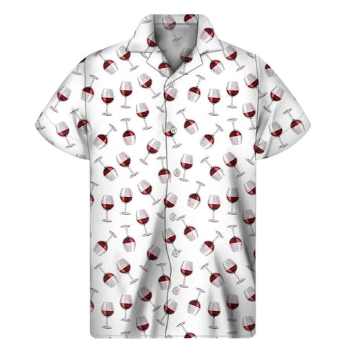 Wine Shirt - Romantic Red Wine Pattern Hawaiian Shirt
