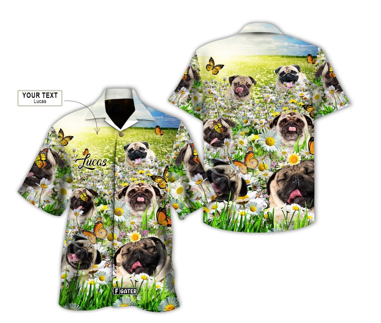 Pug Dog Shirt - Everyday Is A Pug Day Custom Hawaiian Shirt RE