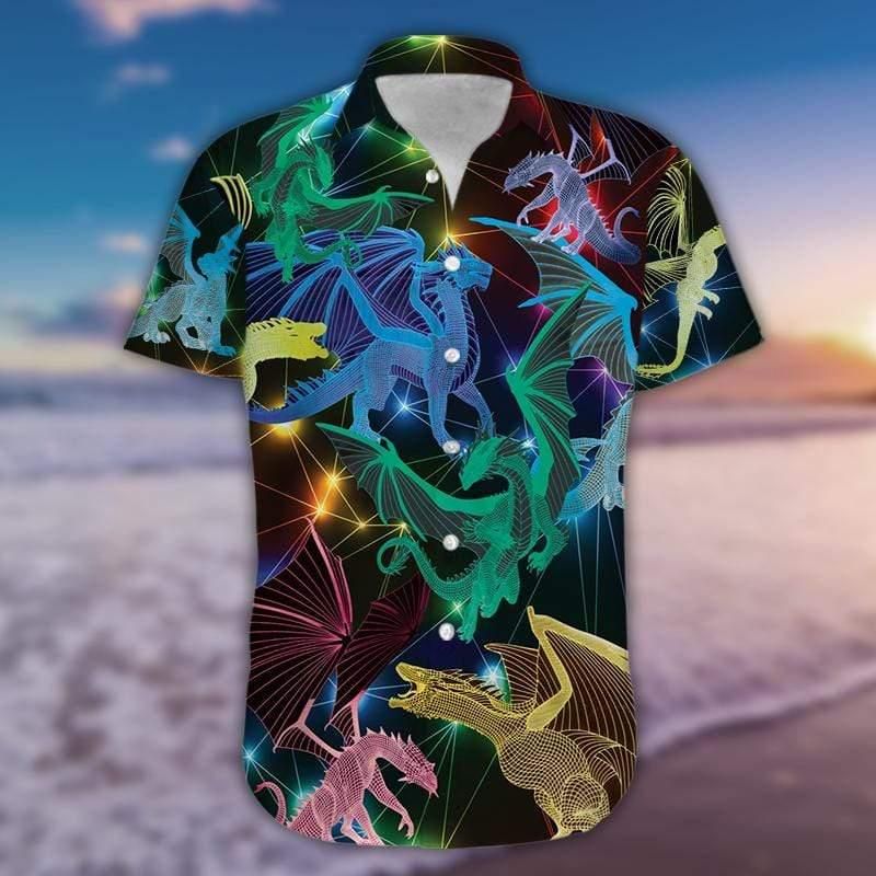 Dragon Shirt - Glowing Dragon Unisex Hawaiian Shirt
