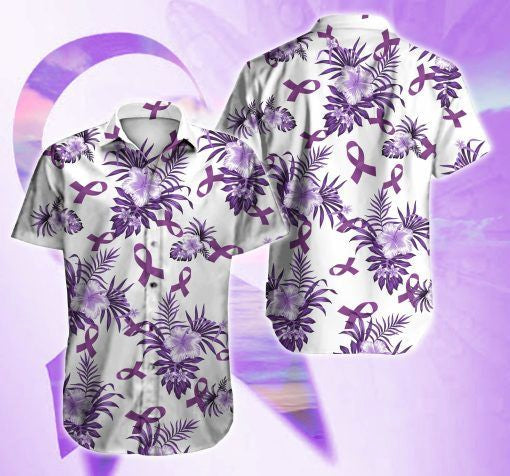 Cystic Fibrosis Awareness Ribbon Unisex Hawaiian Shirt