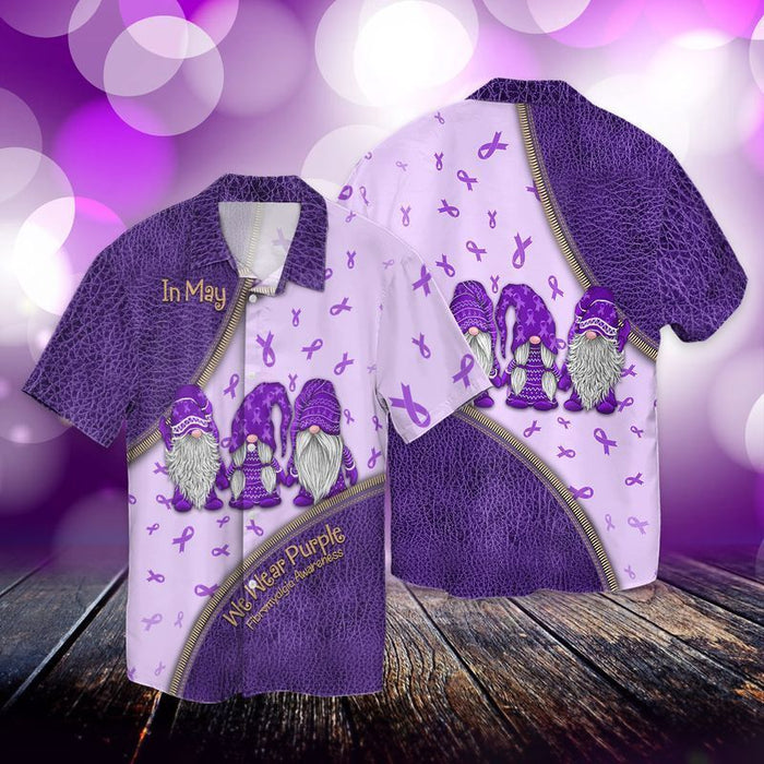 In May We Wear Purple Fibromyalgia Awareness Unisex Hawaiian Shirt