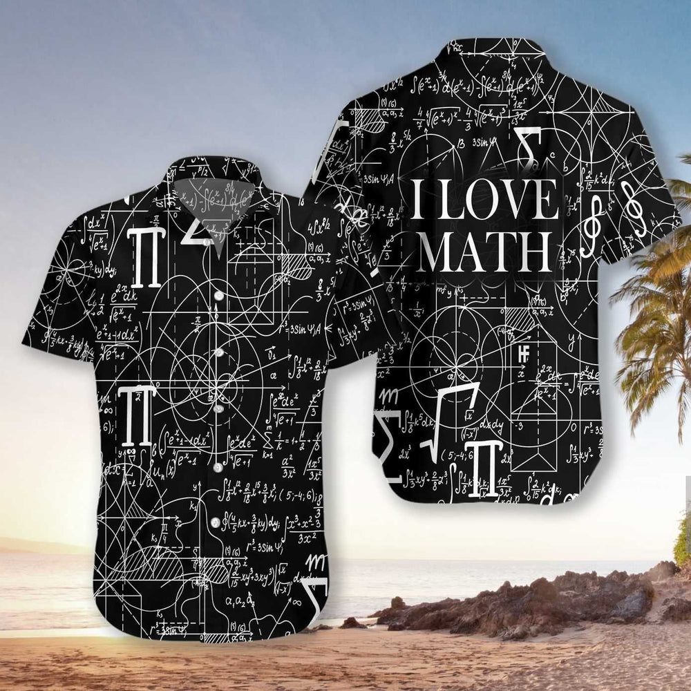 Teacher Shirts - Math Lover Seamless Pattern Unique Hawaiian Shirt