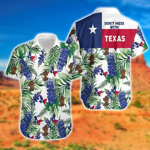 Texas Bluebonnet With Cowboy Unique Hawaiian Shirt