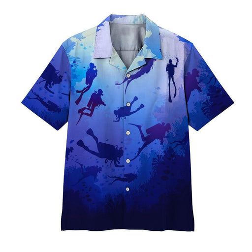 3D Scuba Diving Blue Ocean Unique Design Unisex Hawaiian Shirt