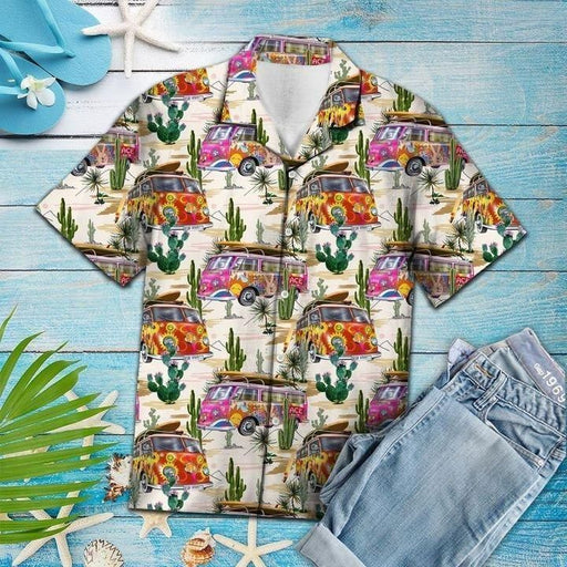 Hippie Shirt - Hippie Vans Trip Cactus Tropical Pattern Unique Hawaiian Shirt