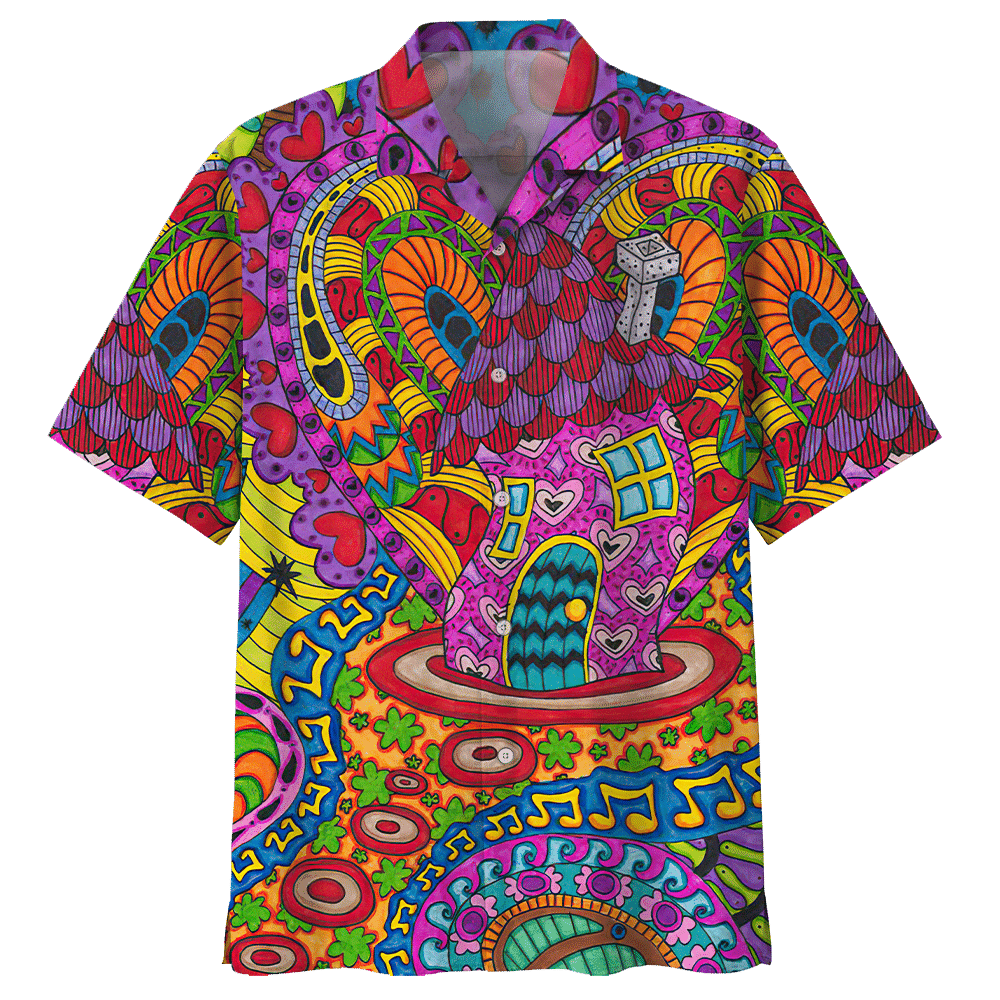 Hippie Shirt - Flower Child With A Rock And Roll Heart Unique Hawaiian Shirt