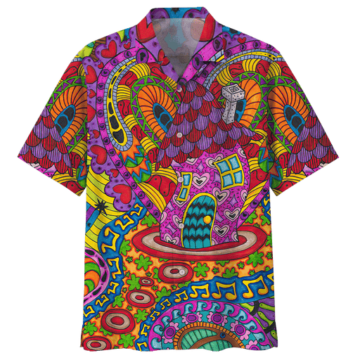 Hippie Shirt - Flower Child With A Rock And Roll Heart Unique Hawaiian Shirt