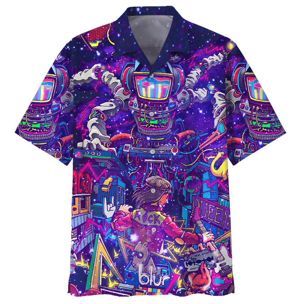 Hippie Shirt - Let's Play Rock And Roll Through The Space Tie-Dye Unique Hawaiian Shirt