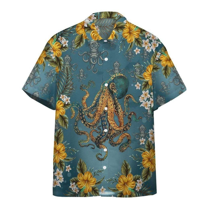 Octopus Scuba Diving Unique Design Unisex Hawaiian Shirt