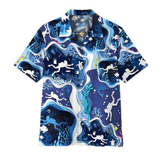 3D Scuba Diving Abstract Unique Design Unisex Hawaiian Shirt