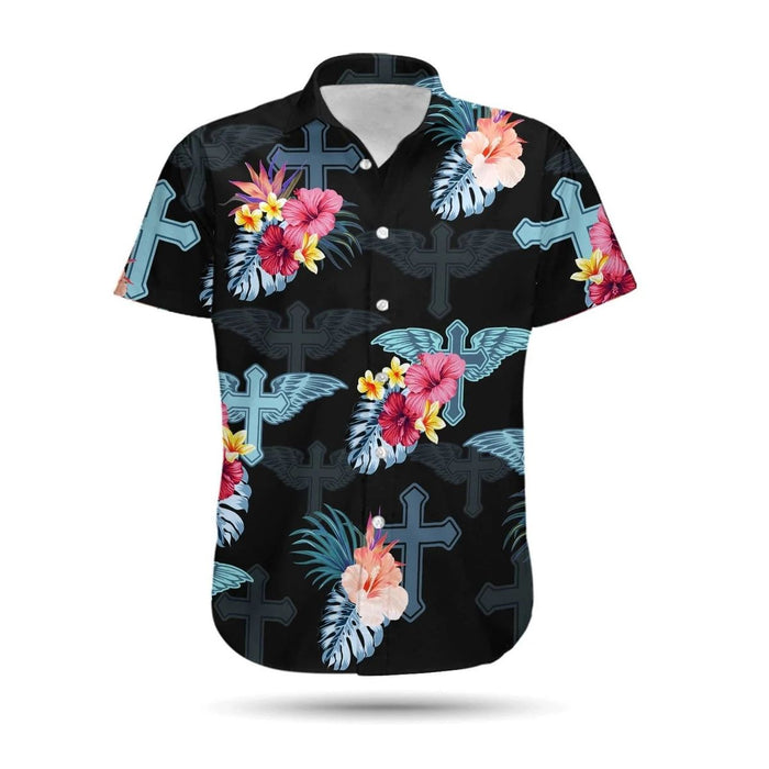 Jesus Shirt - Tropical God Bless You With Cross Unique Hawaiian Shirt