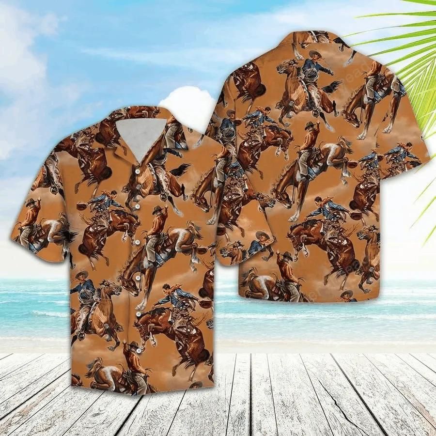 Cowboys Hangout Together Brown Amazing Design Unisex Hawaiian Shirt