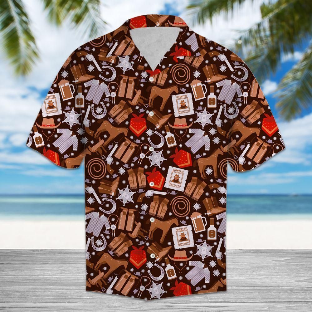 Cowboy Wild West Multicolor Nice Design Unisex Hawaiian Shirt