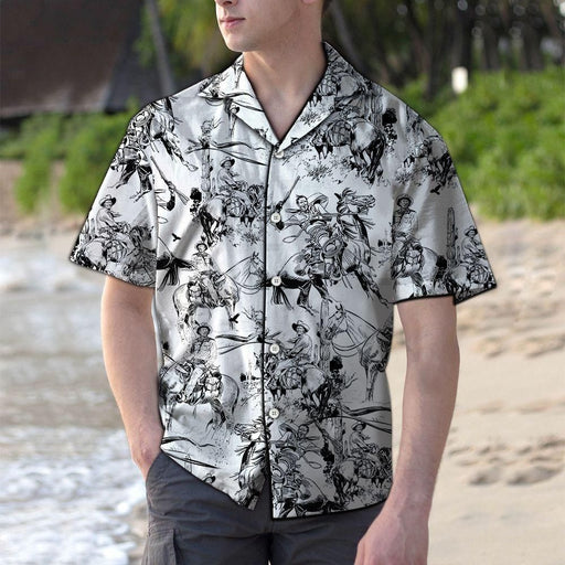 Cowboy Black And White Unique Design Unisex Hawaiian Shirt