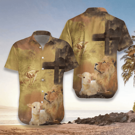 Jesus Shirt - Jesus Lamb And Lion Unique Hawaiian Shirt