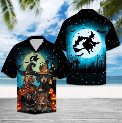 Cute Halloween Shirts - Dachshund Family Halloween Unique Hawaiian Shirts