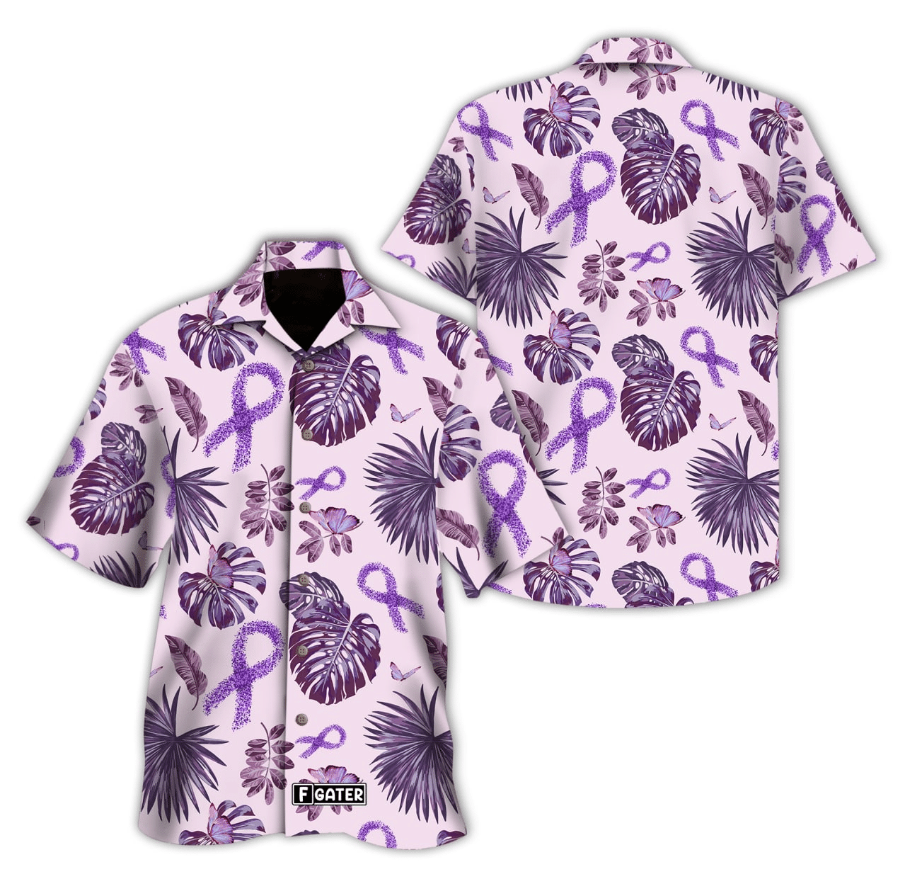 Alzheimer’s Awareness Ribbon Unisex Hawaiian Shirt RE