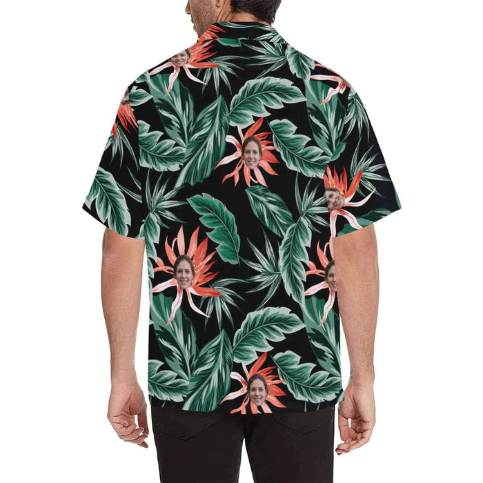 Custom Face Leaves Men's All Over Print Hawaiian Shirt T3