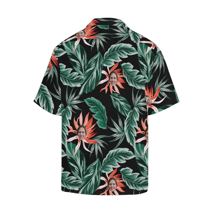 Custom Face Leaves Men's All Over Print Hawaiian Shirt T3