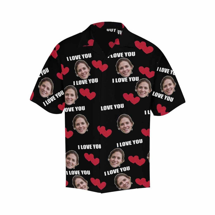 Custom Face Love You Men's All Over Print Hawaiian Shirt