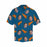 Custom Face Pizza Blue Men's All Over Print Hawaiian Shirt