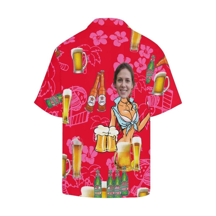 Custom Face Beer Men's All Over Print Hawaiian Shirt