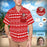 Custom Face&Name Red Patterns Men's All Over Print Hawaiian Shirt With Chest Pocket