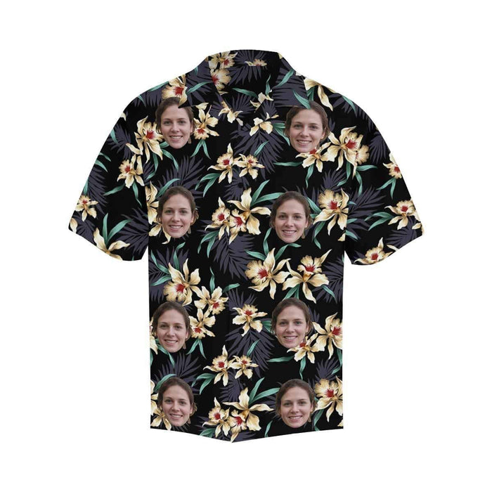 Custom Face Lily Flowers Men's All Over Print Hawaiian Shirt