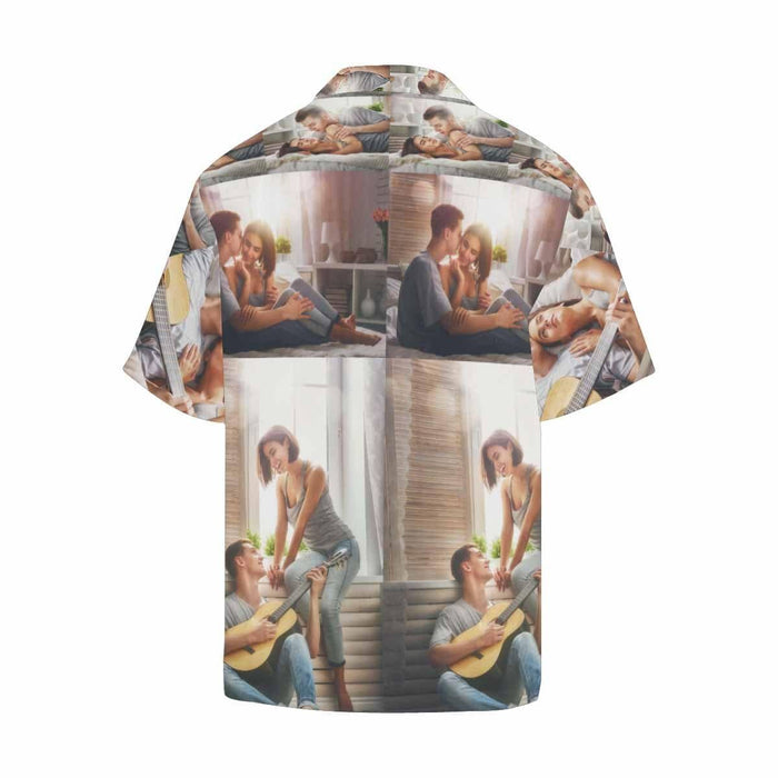 Custom Photo Couple Men's All Over Print Hawaiian Shirt