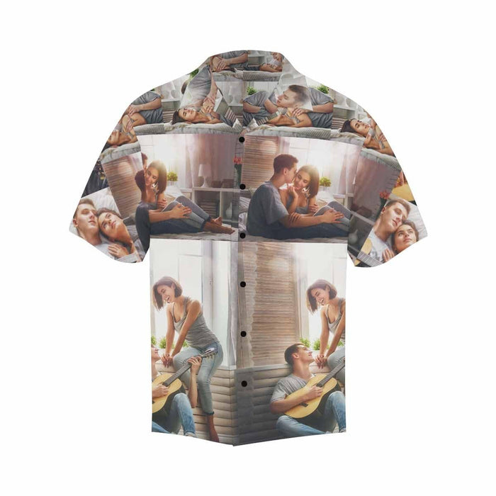 Custom Photo Couple Men's All Over Print Hawaiian Shirt