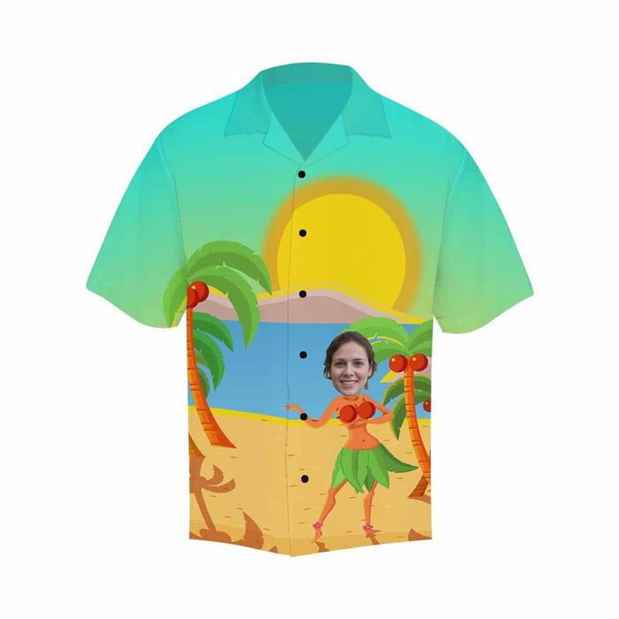 Custom Face Sunset Dance Men's All Over Print Hawaiian Shirt