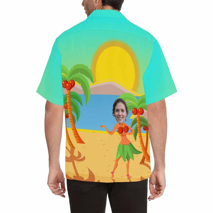 Custom Face Sunset Dance Men's All Over Print Hawaiian Shirt