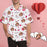 Custom Face Love Pink Heart Men's All Over Print Hawaiian Shirt