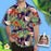 Custom Face Flamingo Leaves Men's All Over Print Hawaiian Shirt
