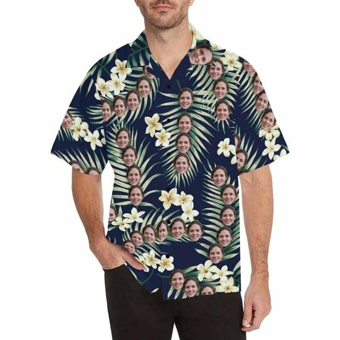Custom Face Plants Men's All Over Print Hawaiian Shirt