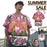 Custom Face Pink Sky Beauty Flower Men's All Over Print Hawaiian Shirt