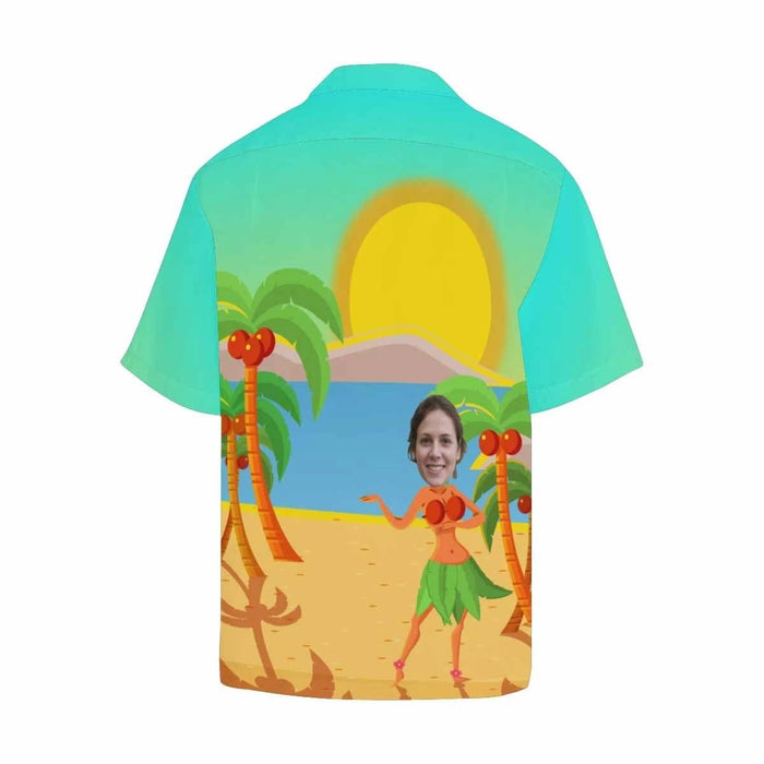 Custom Face Sunset Dance Men's All Over Print Hawaiian Shirt