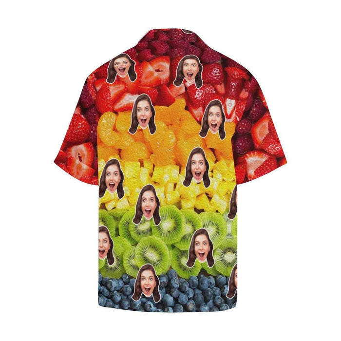 Custom Face Vitamin Fruits Men's All Over Print Hawaiian Shirt