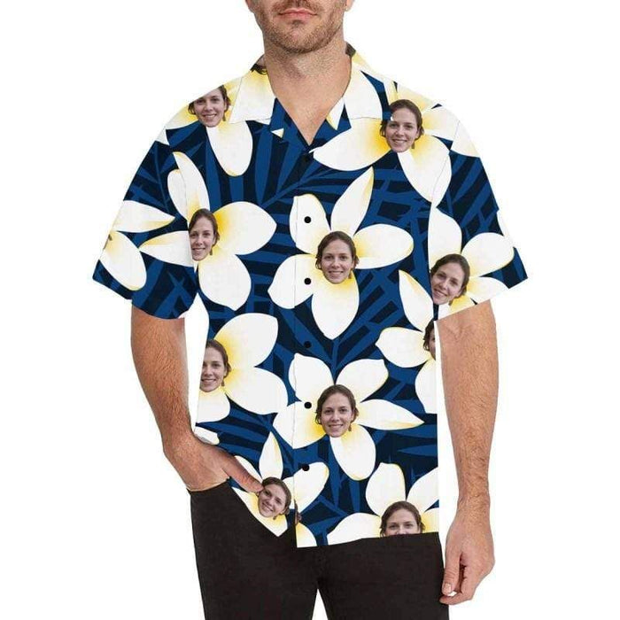 Custom Face Petals Men's All Over Print Hawaiian Shirt