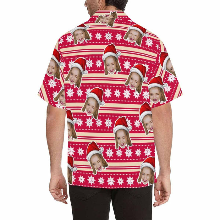 Custom Face Star Men's All Over Print Hawaiian Shirt