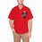 Custom Face&Name Property Red Men's All Over Print Hawaiian Shirt With Chest Pocket