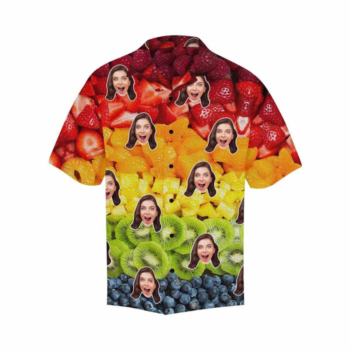 Custom Face Vitamin Fruits Men's All Over Print Hawaiian Shirt