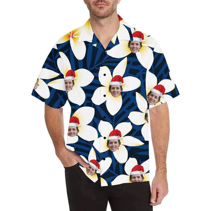 Custom Face Petals Men's All Over Print Hawaiian Shirt