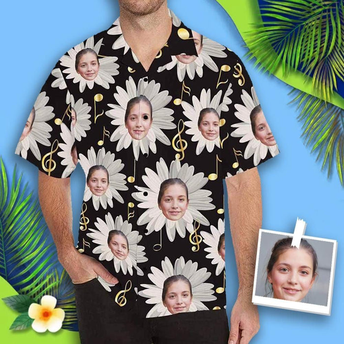 Custom Girlfriend Face Chrysanthemum Men's All Over Print Hawaiian Shirt