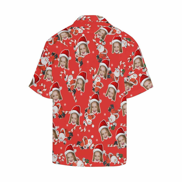 Custom Face Snowman Men's All Over Print Hawaiian Shirt