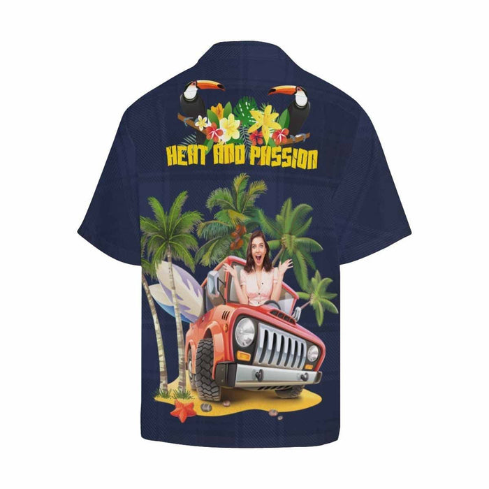 Custom Photo Jeep Car Men's All Over Print Hawaiian Shirt